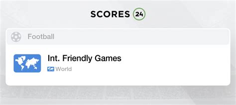 Int. Friendly Games table, schedule & stats .